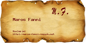 Maros Fanni névjegykártya