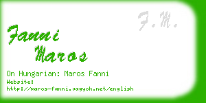 fanni maros business card
